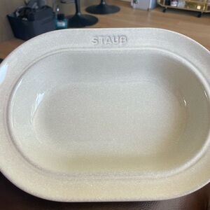 Staub White Oval Stoneware Dish